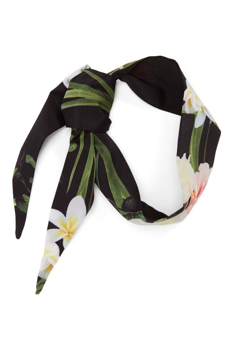 'Secret Trellis' Scarf, Main, color, BLACK