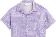 Palm Angels Kids' Astropaisley Cropped Camp Shirt