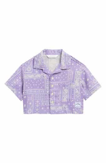 Kids' Astropaisley Cropped Camp Shirt