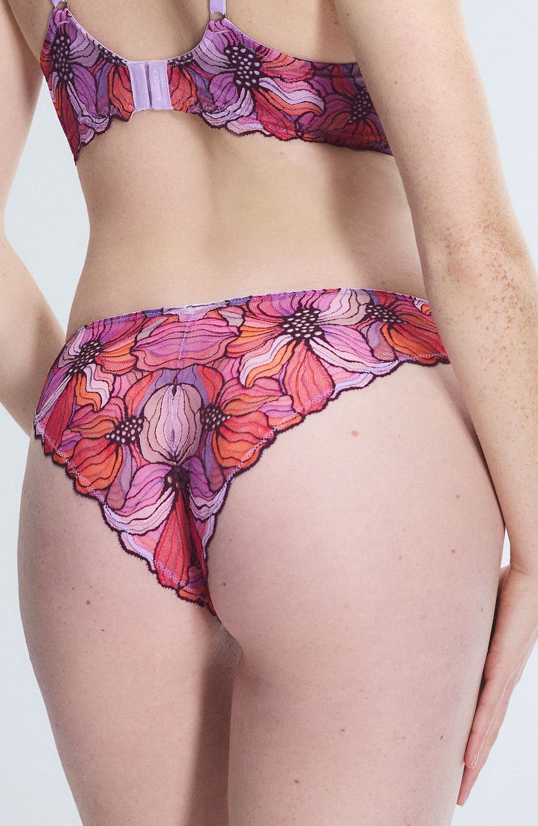 SAVAGE X FENTY Mosaic Floral Lace Cheeky Briefs, Alternate, color, Purple Opal