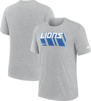 Nike Men's Nike Heather Gray Detroit Lions Long Pass Tri-Blend T-Shirt