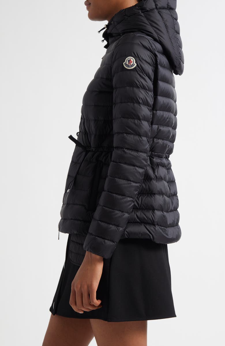 Moncler Raie Short Nylon Down Puffer Jacket, Alternate, color, Black