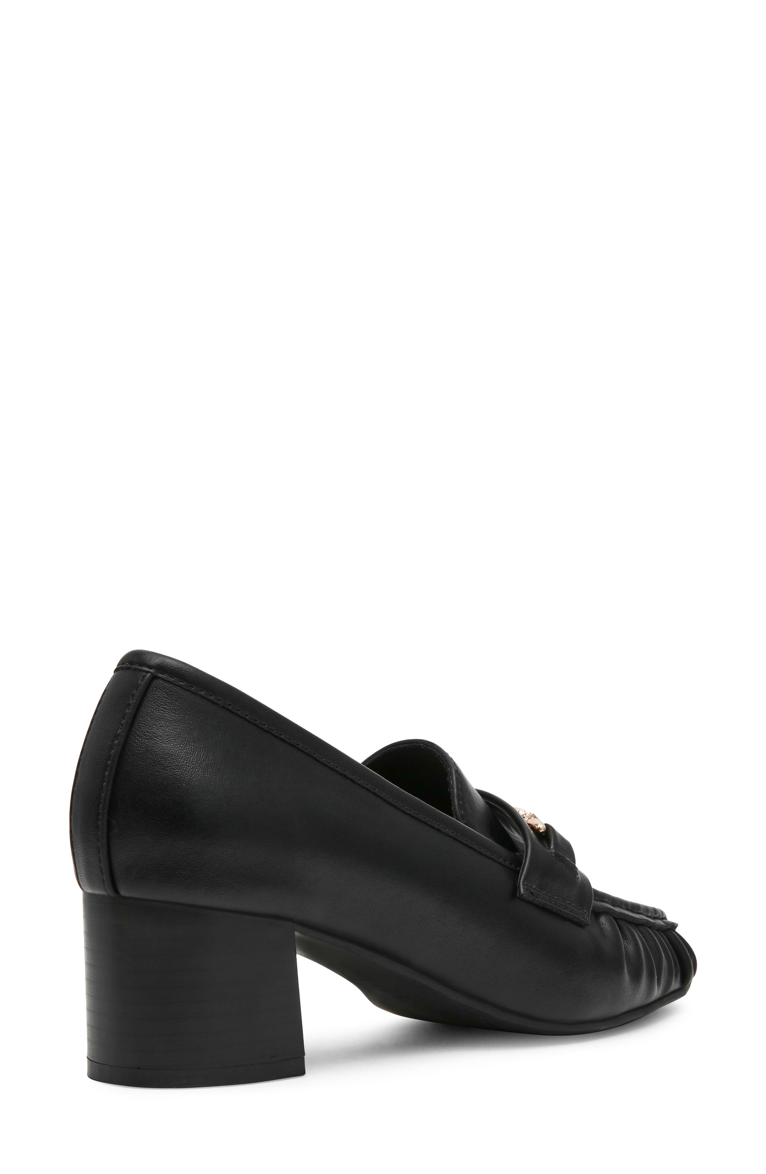 Akkarin Faux Leather Loafer Pump, Alternate, color, BLACK SMOOTH