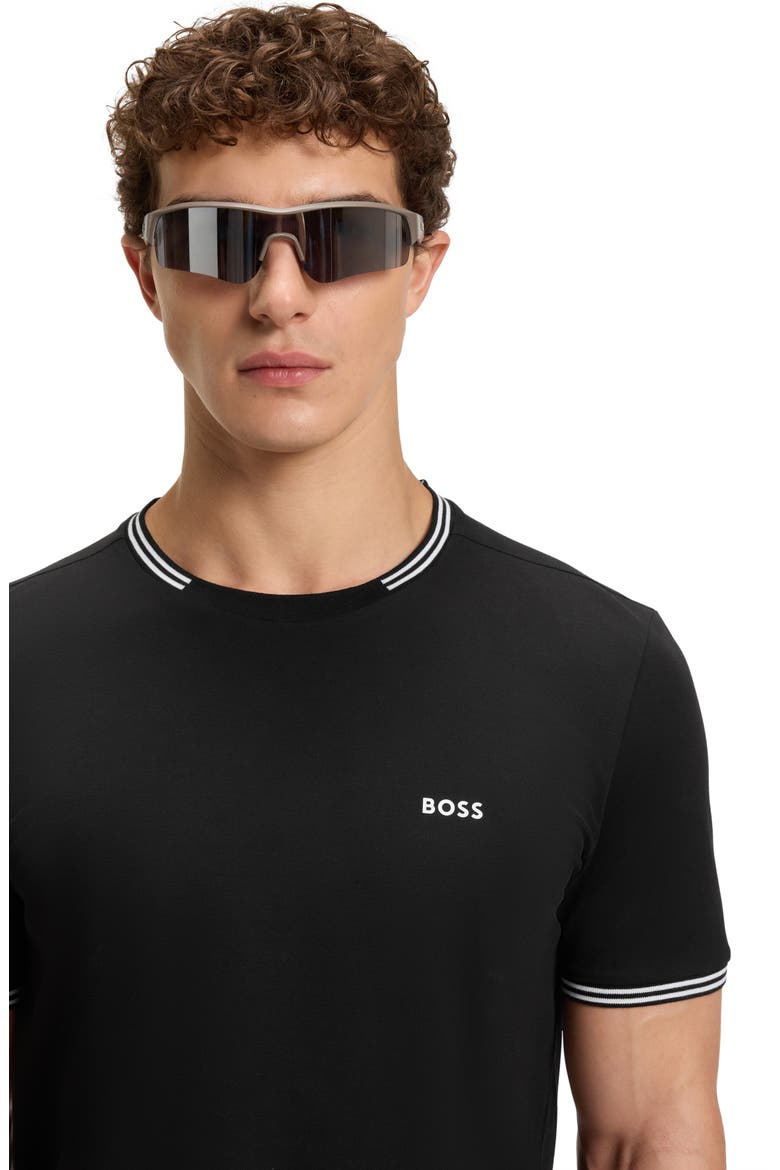Taul Tipped Crewneck T-Shirt, Alternate, color, BLACK