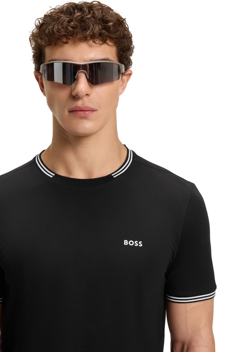 BOSS Taul Tipped Crewneck T-Shirt, Alternate, color, Black
