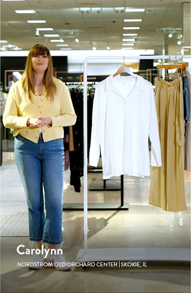 Boxy Stretch Pima Cotton Jersey Tunic Top, sales video thumbnail