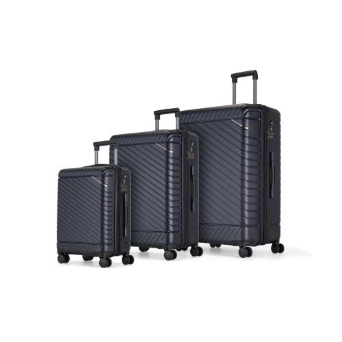Bugatti Oslo 3 Piece Hardside Luggage Set With Expansion In Navy