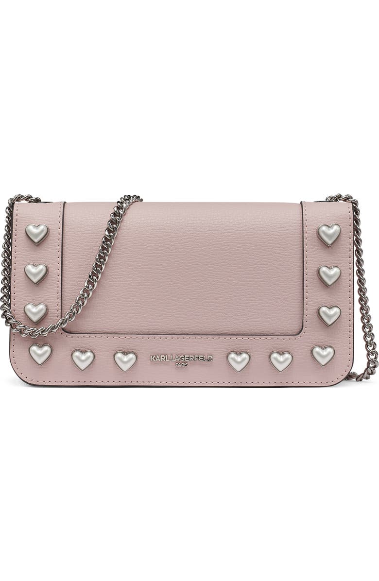 KARL LAGERFELD PARIS Kosette Leather Crossbody Bag, Main, color, Lotus