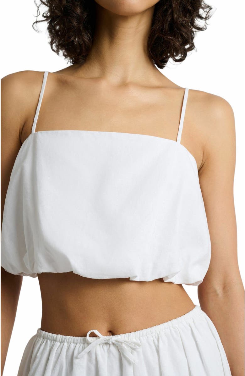 Onia Air Linen Bubble Crop Top, Alternate, color, White