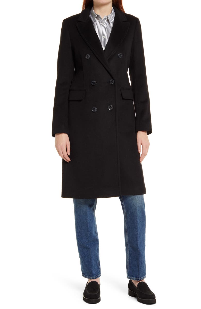 Lauren Ralph Lauren Double Breasted Wool Blend Coat, Main, color,