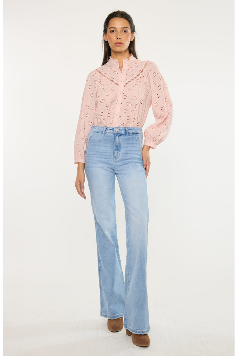 Jeanette Ultra High Rise Flare Jeans, Alternate, color, Light Wash