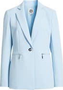 Anne Klein Zip Pocket One-Button Blazer