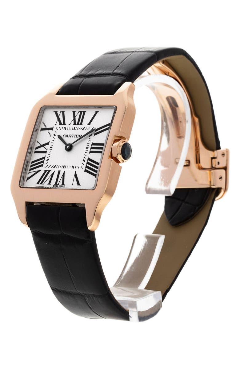 Watchfinder & Co. Cartier Preowned 2022 Santos Dumont W2009251 Leather Strap Watch, 30.3mm, Alternate, color, 