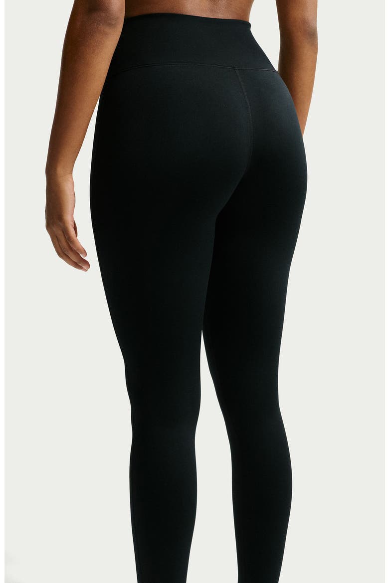 One Dri-FIT High Waist Stirrup Leggings, Alternate, color, BLACK/ WHITE