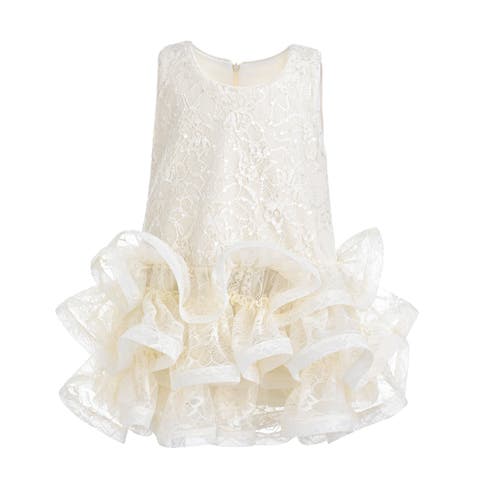 Yelena Lace Ruffle Dress