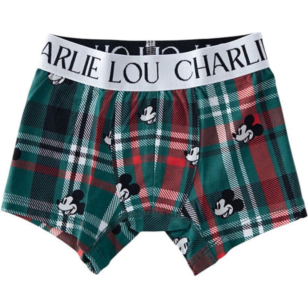 Charlie Lou Baby ® Little Boy's Steamboat Willie Tartan Boxer Briefs In Green