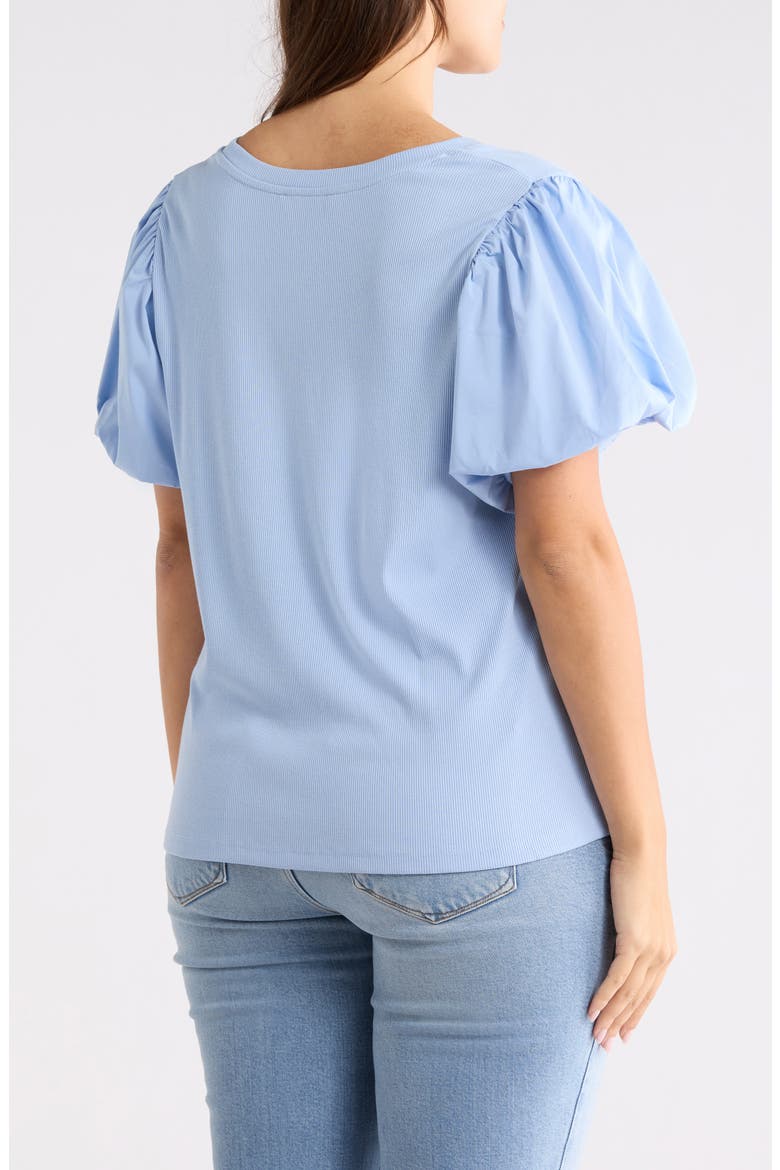 Crewneck Puff Sleeve Top, Alternate, color, BABY BLUE