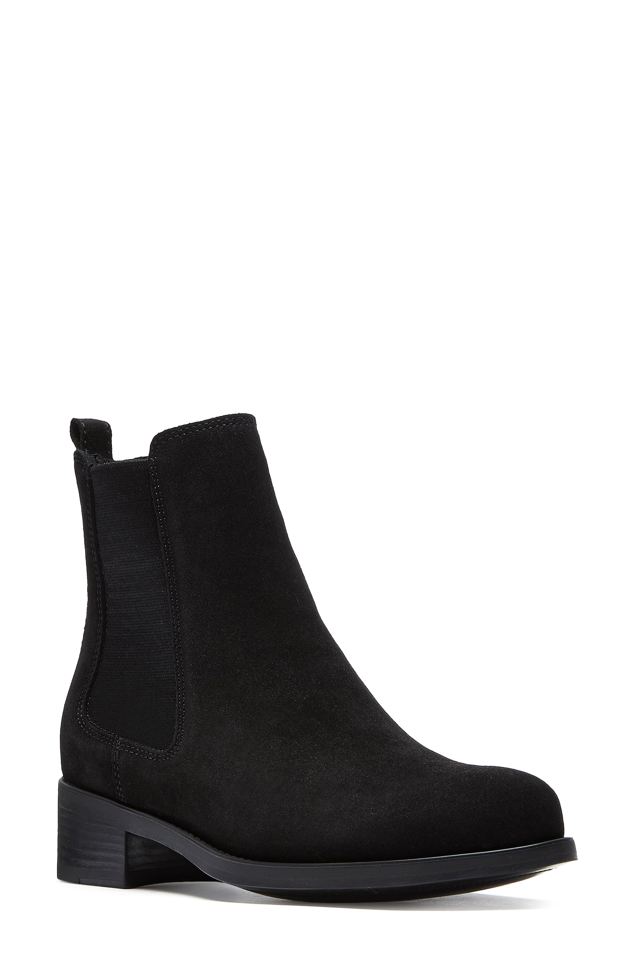 Sara Waterproof Chelsea Boot, Main, color, BLACK SUEDE