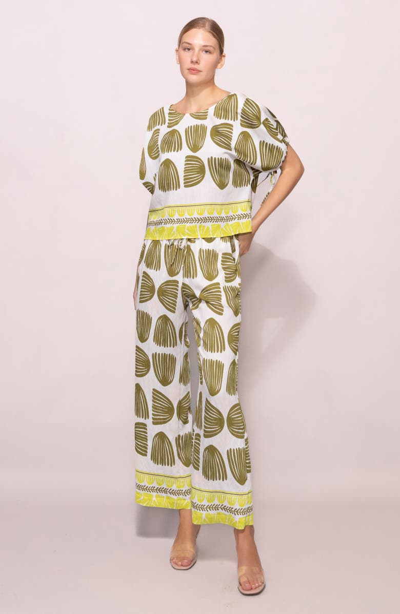 MELLODAY Dolman Sleeve Top, Alternate, color, Chartreuse/ White Shell