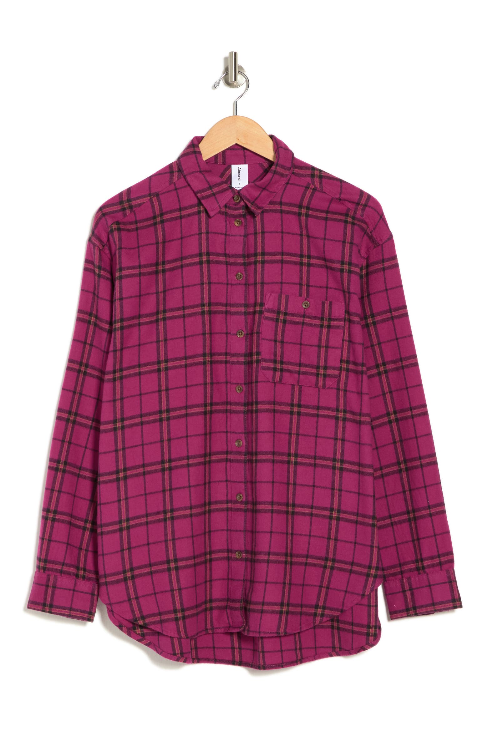 Button Factory Machine Abound Plaid Long Sleeve Button-Up Shirt (Women) | Nordstromrack