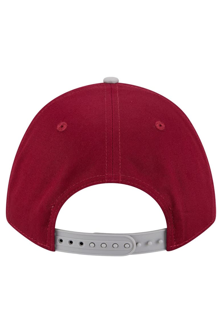 Men's New Era Cardinal/Gray Arkansas Razorbacks Arch Two-Tone Rope 9FORTY A-Frame M-Crown Adjustable Hat, Alternate, color, Cardinal