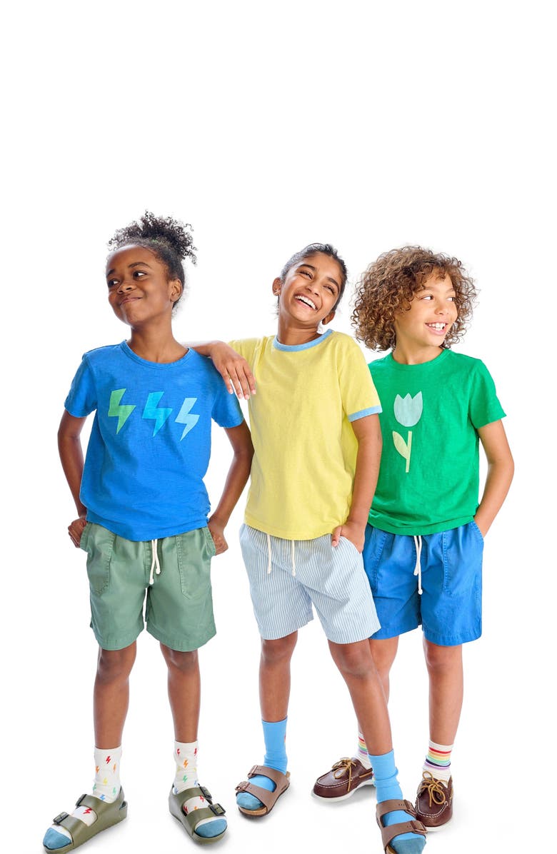 Primary Kids Heathered Ringer Tee, Alternate, color, Blueberry