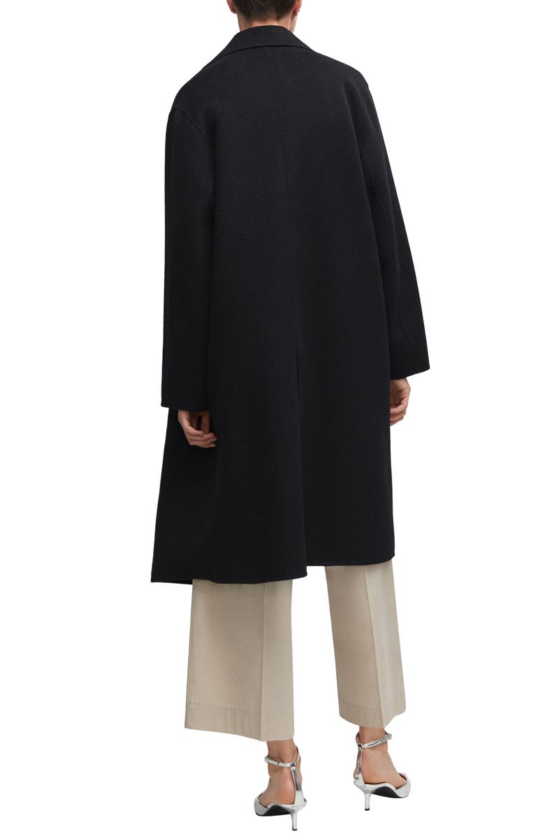 MANGO Oversize Double Breasted Coat, Alternate, color, Black