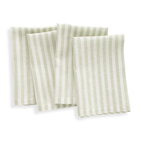 Linen Dinner Napkins - Amalfi Stripe, 20" x 20" Inch
