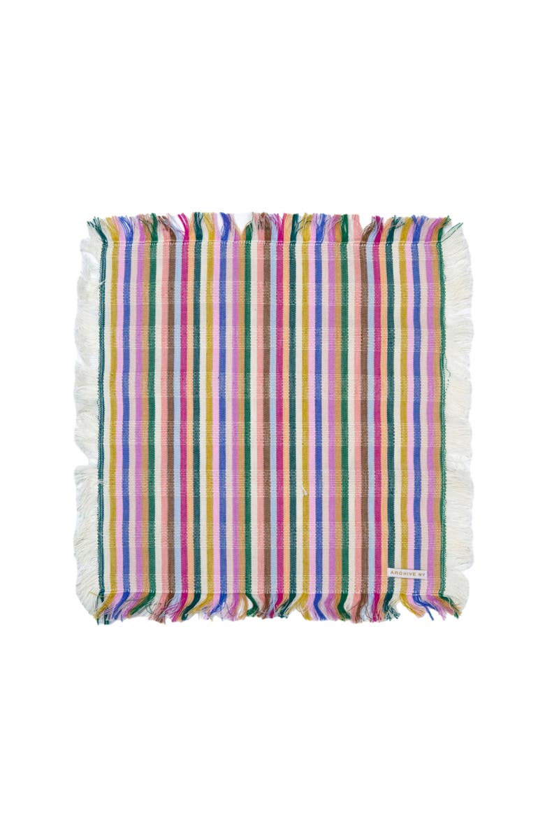Archive New York Valentina Rainbow Striped Handwoven Cotton Party Napkins, Set of 4, Alternate, color, Rainbow