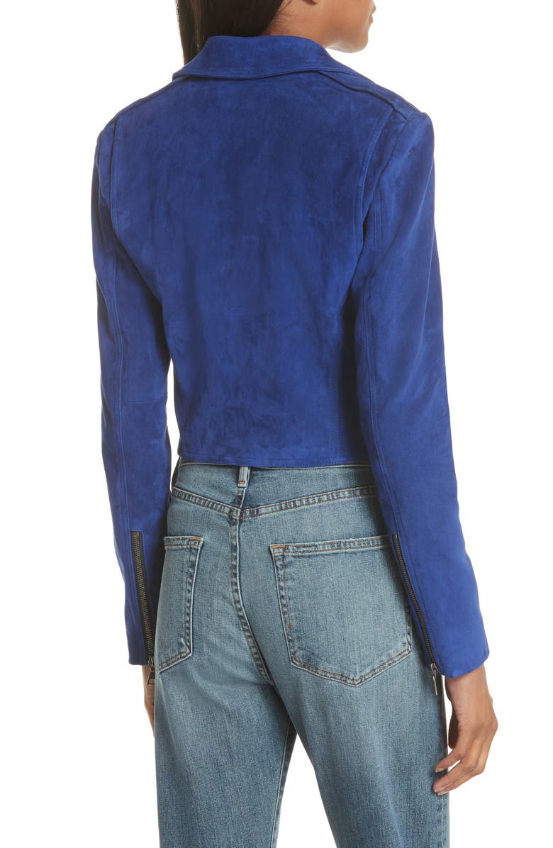 Theory Sanda L Lamb Suede Moto Jacket, Alternate, color, 