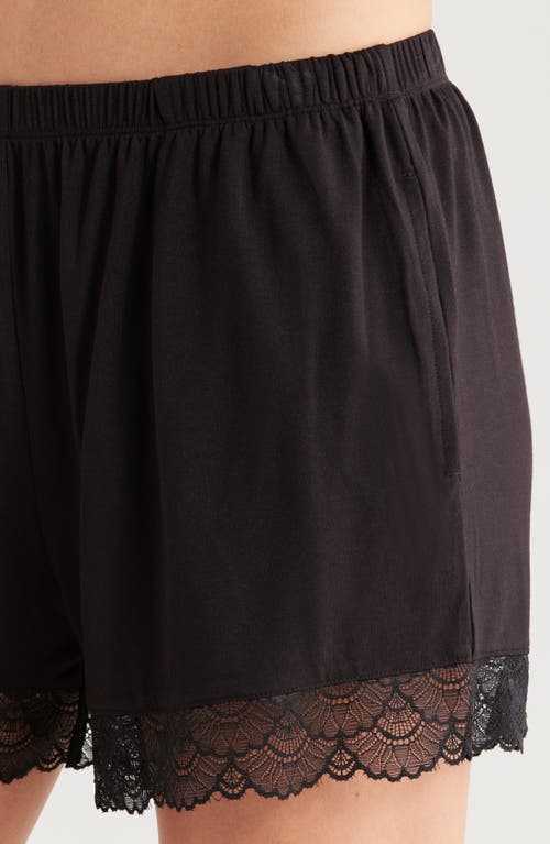 Nordstrom Moonlight Eco Lace Trim Short Pajamas In Black