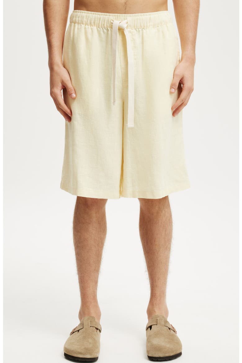 Men's Baggy Linen Short, Main, color, Yellow