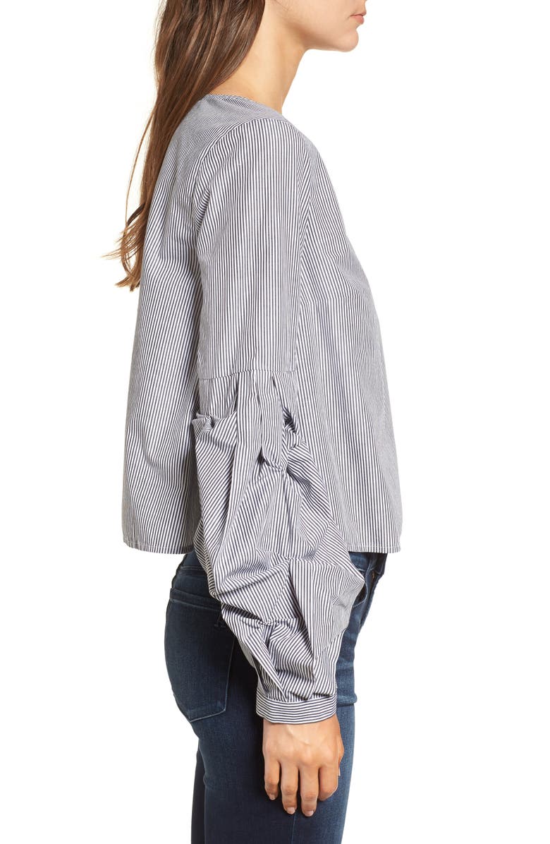 BP. Balloon Sleeve Poplin Blouse, Alternate, color, 