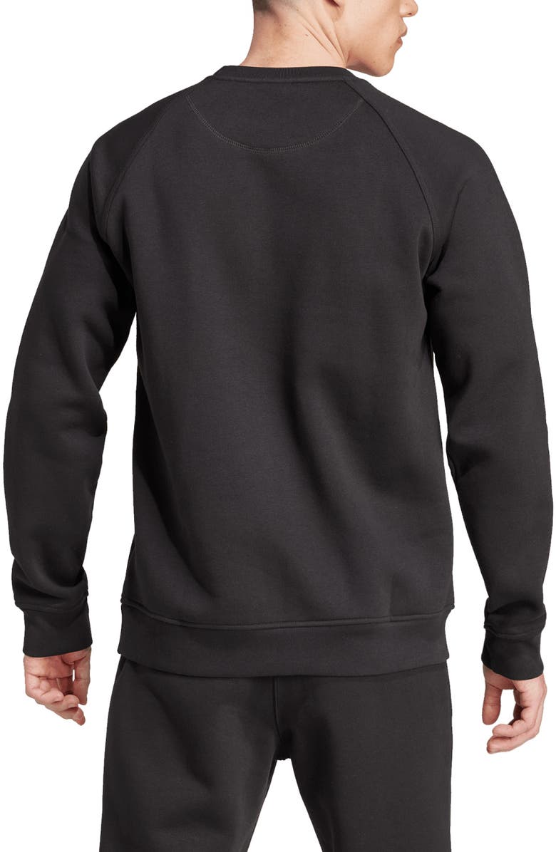 adidas Originals Trefoil Essentials Crewneck Sweatshirt, Alternate, color, Black