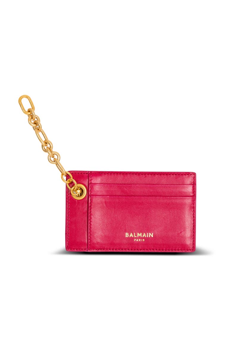 Pulse lambskin leather card holder, Main, color, pink