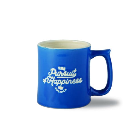 Pursuit Of Happiness Blue Ceramic Mug July 4th Drinkware