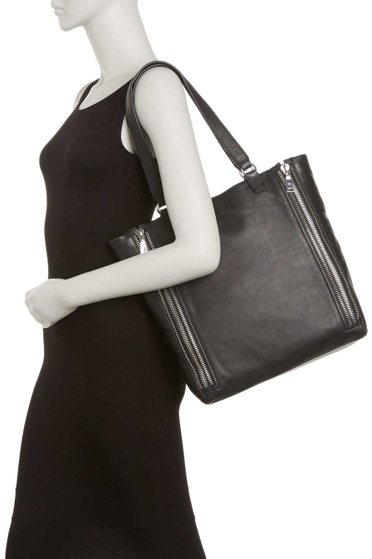 Frye Lexi Leather Zipper Trim Tote Bag, Alternate, color, 