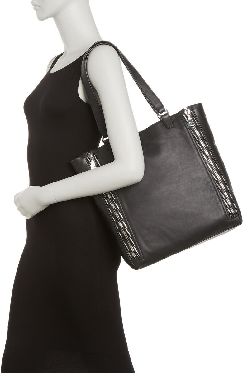 Frye Lexi Leather Zipper Trim Tote Bag, Alternate, color,