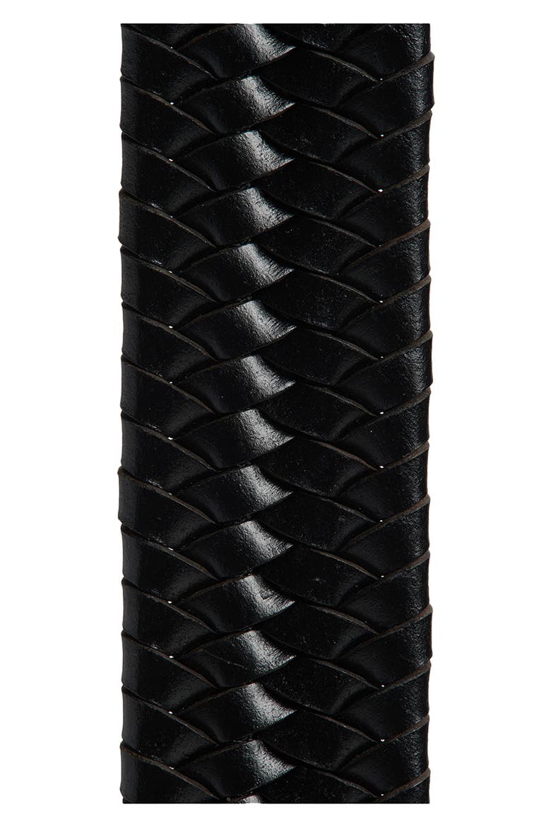 Thomas Braided Leather Stretch Belt, Alternate, color, BLACK