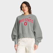Nike Women's Nike Heather Gray Ohio State Buckeyes Oversized Phoenix Arch Pullover Sweatshirt