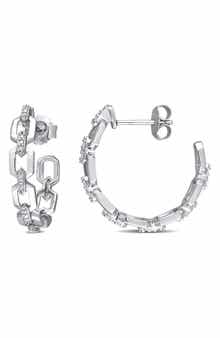 DELMAR Diamond Open Work Hoop Earrings - 0.14ct.