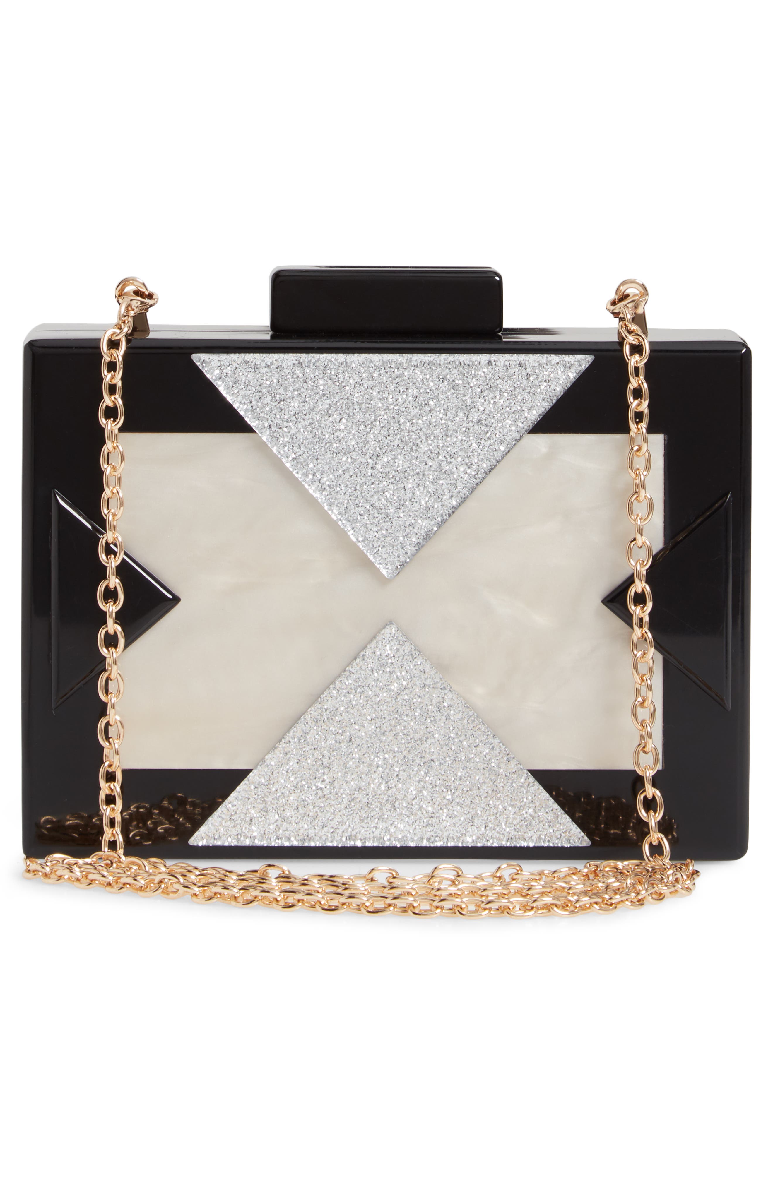 Like Dreams Geo Glitter Box Clutch, Alternate, color, 