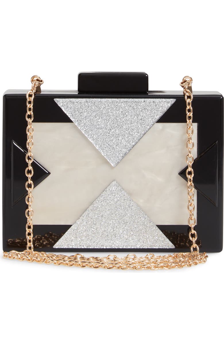 Like Dreams Geo Glitter Box Clutch, Alternate, color,
