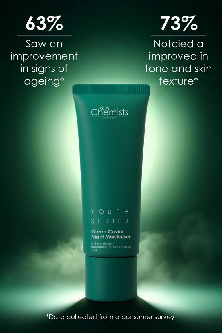 Youth Series Green Caviar Night Moisturiser 50ml for Anti-Aging, Brightening, Alternate, color, White