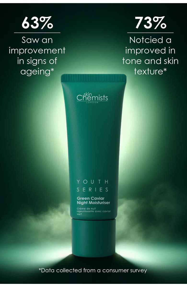 SKINCHEMISTS Youth Series Green Caviar Night Moisturiser 50ml, Alternate, color, White