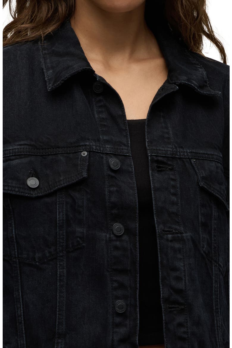 Brea Swing Trucker Jacket, Alternate, color, BLACK THUNDER