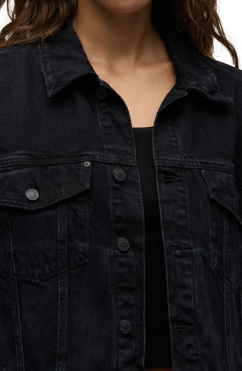 Hudson Jeans Brea Swing Trucker Jacket, Alternate, color, Black Thunder