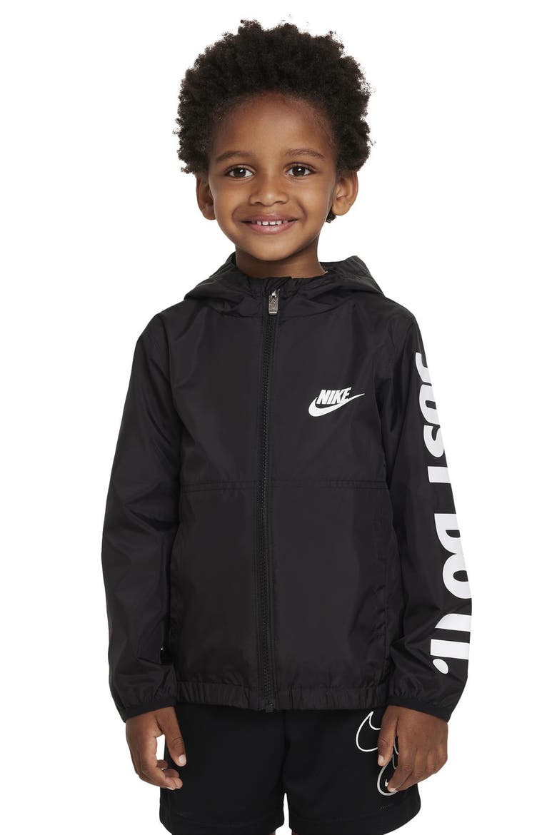 Kids' Just Do It Windrunner Jacket, Alternate, color, BLACK