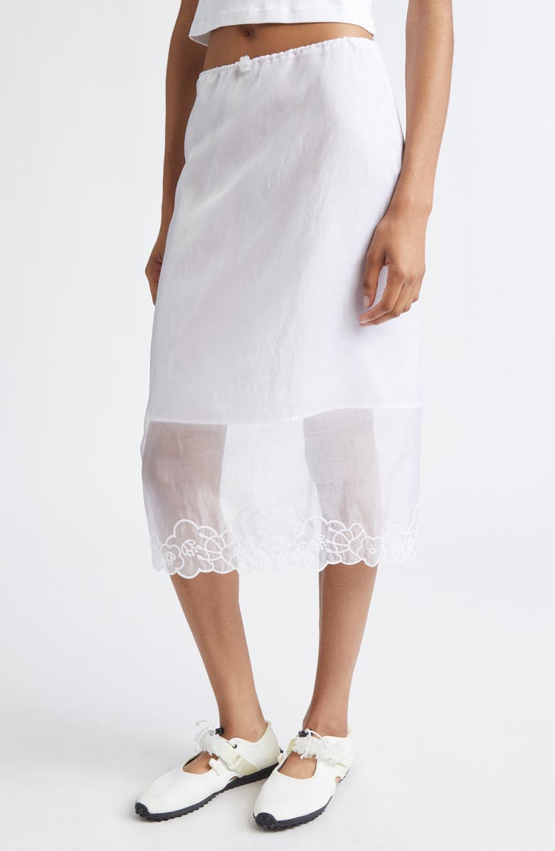 Cecilie Bahnsen Bria Liquid Myrtia Sheer Midi Skirt, Alternate, color, White