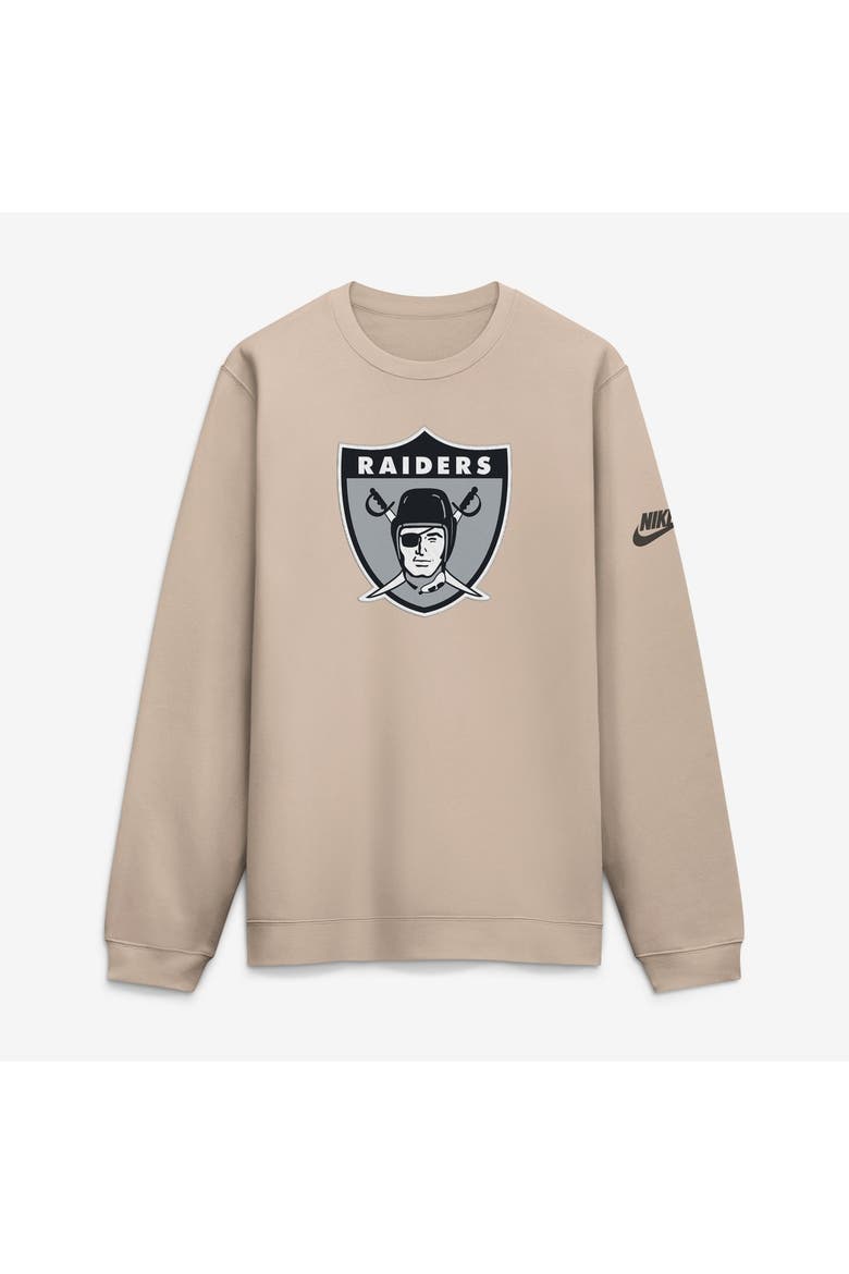 Men's Nike Sand Las Vegas Raiders I-Formation Rewind Club Crew Sweatshirt, Main, color, Sand